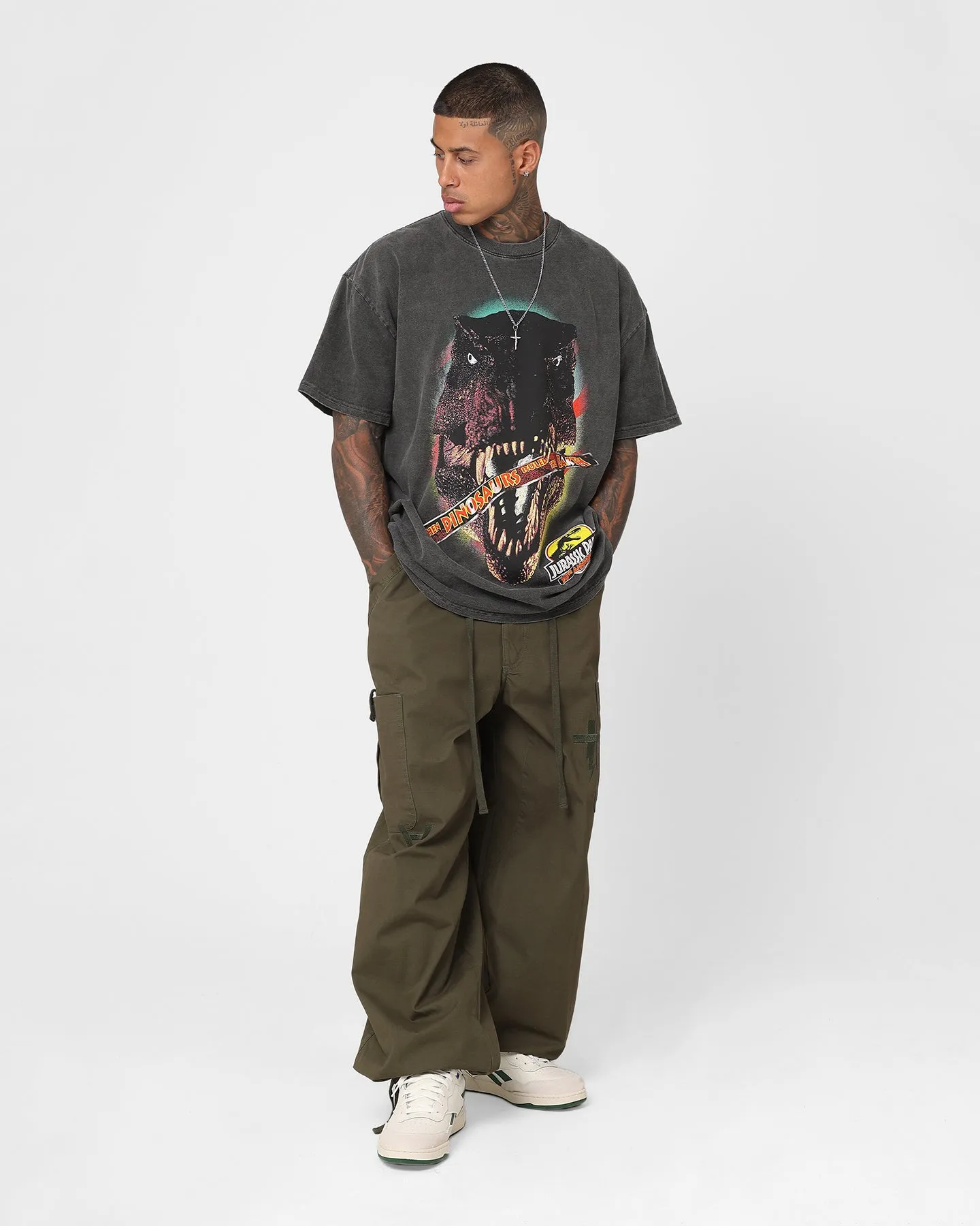 American Thrift X Jurassic Park 30th Anniversary Heavyweight Vintage T-Shirt Black Wash City Smart Look