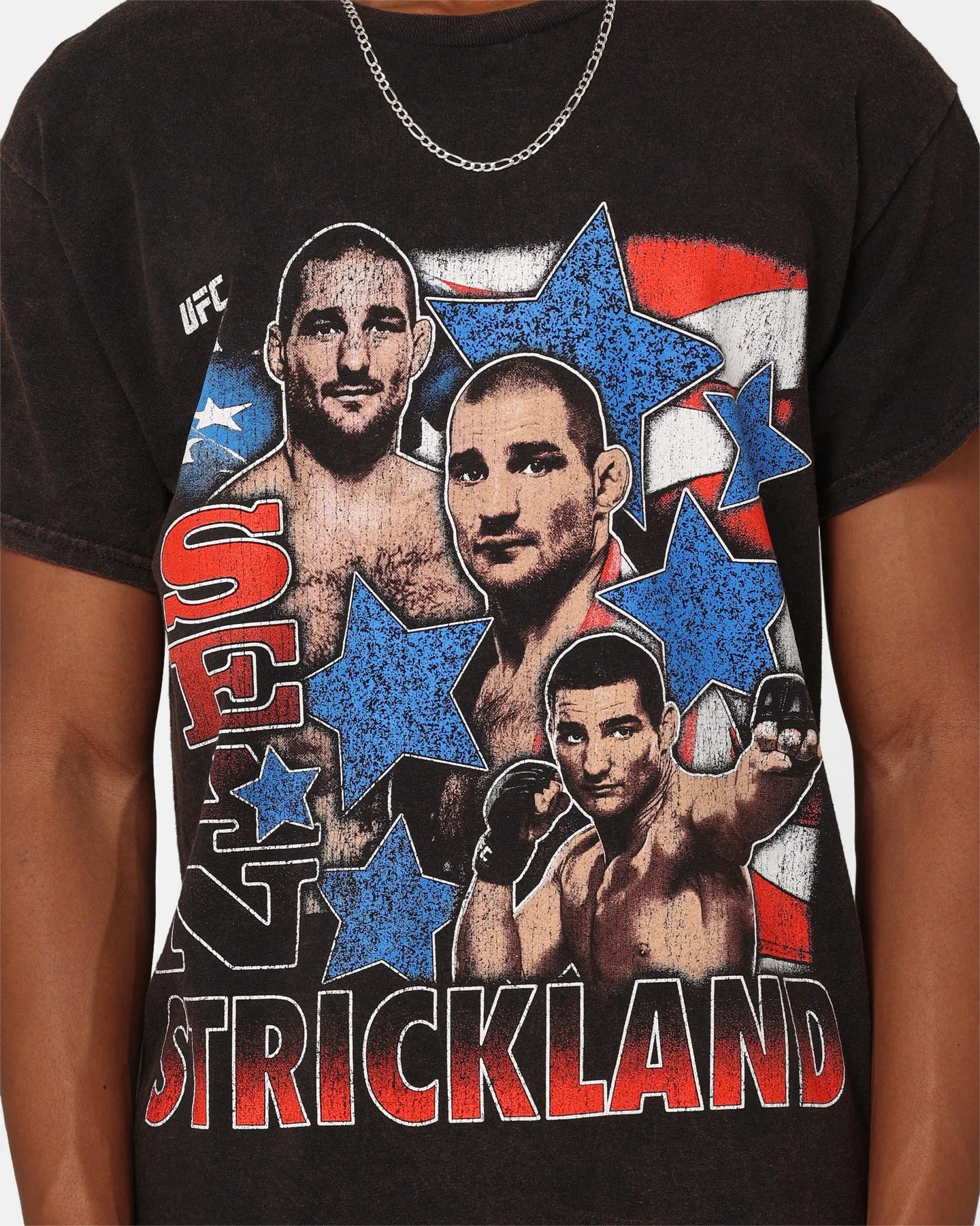 Flexible Wear Goat Crew X UFC Sean Strickland Vintage T-Shirt Black Wash