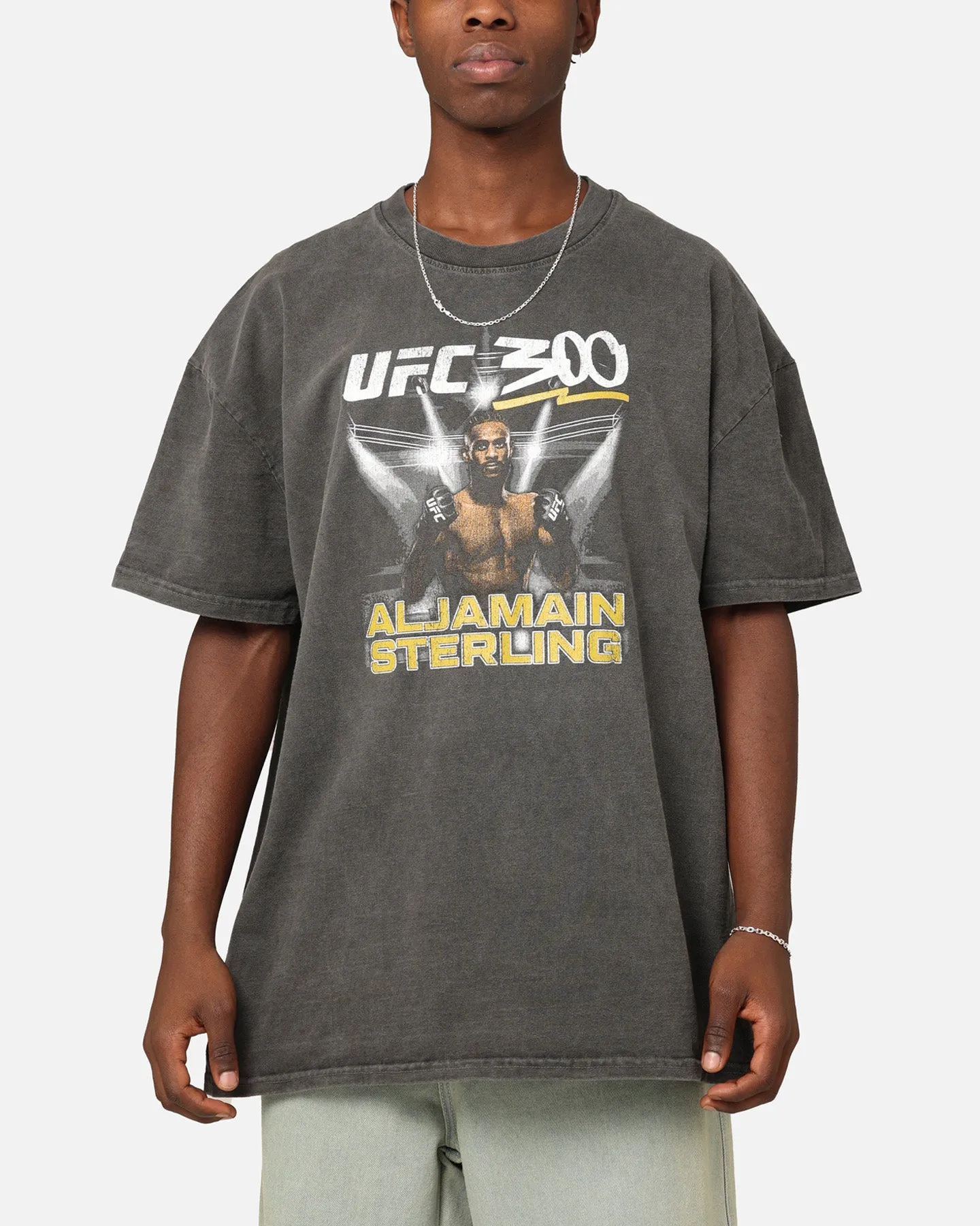 UFC By Culture Kings Aljamain Sterling 300 Heavyweight T-Shirt Black Wash Perfect for Workouts Smooth Look