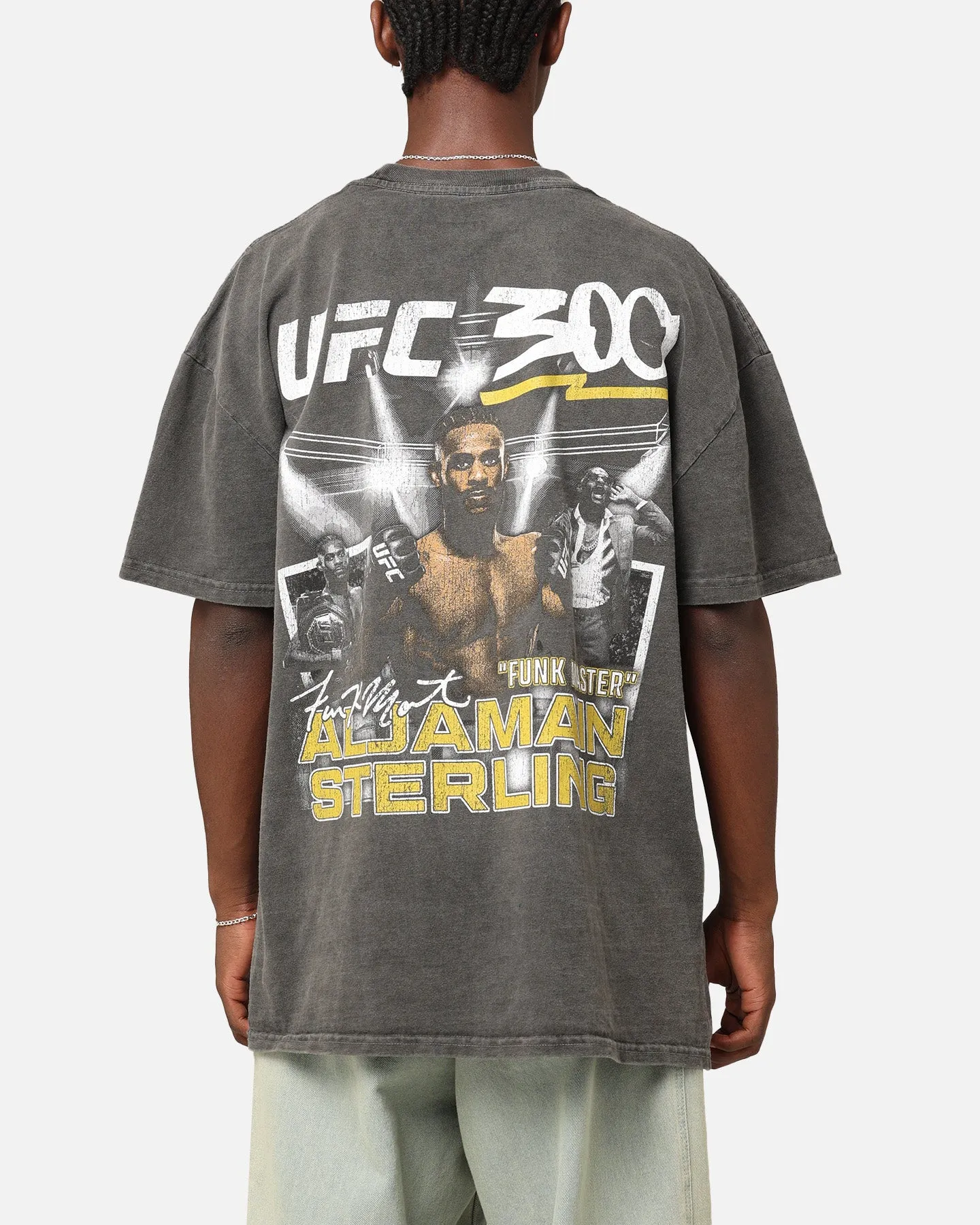 Playful Vibes Reinforced Neckline UFC By Culture Kings Aljamain Sterling 300 Heavyweight T-Shirt Black Wash
