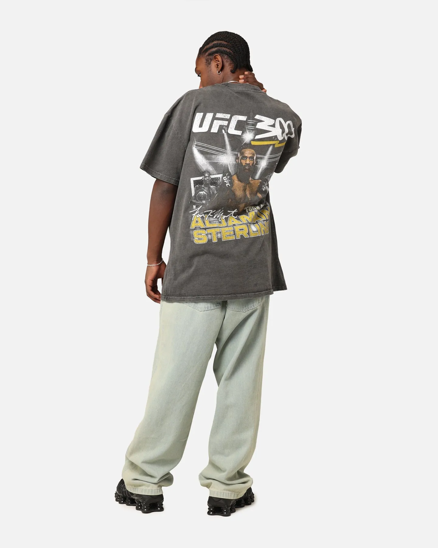 Durable Knit Structure UFC By Culture Kings Aljamain Sterling 300 Heavyweight T-Shirt Black Wash