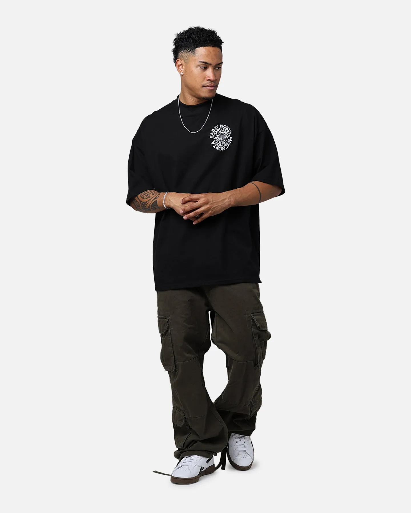 Saint Morta Vortex Mock T-Shirt Black Comfortable fit