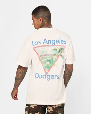 Majestic Athletic Los Angeles Dodgers MLB Resort T-Shirt Vintage White Reinforced Shoulder Seams