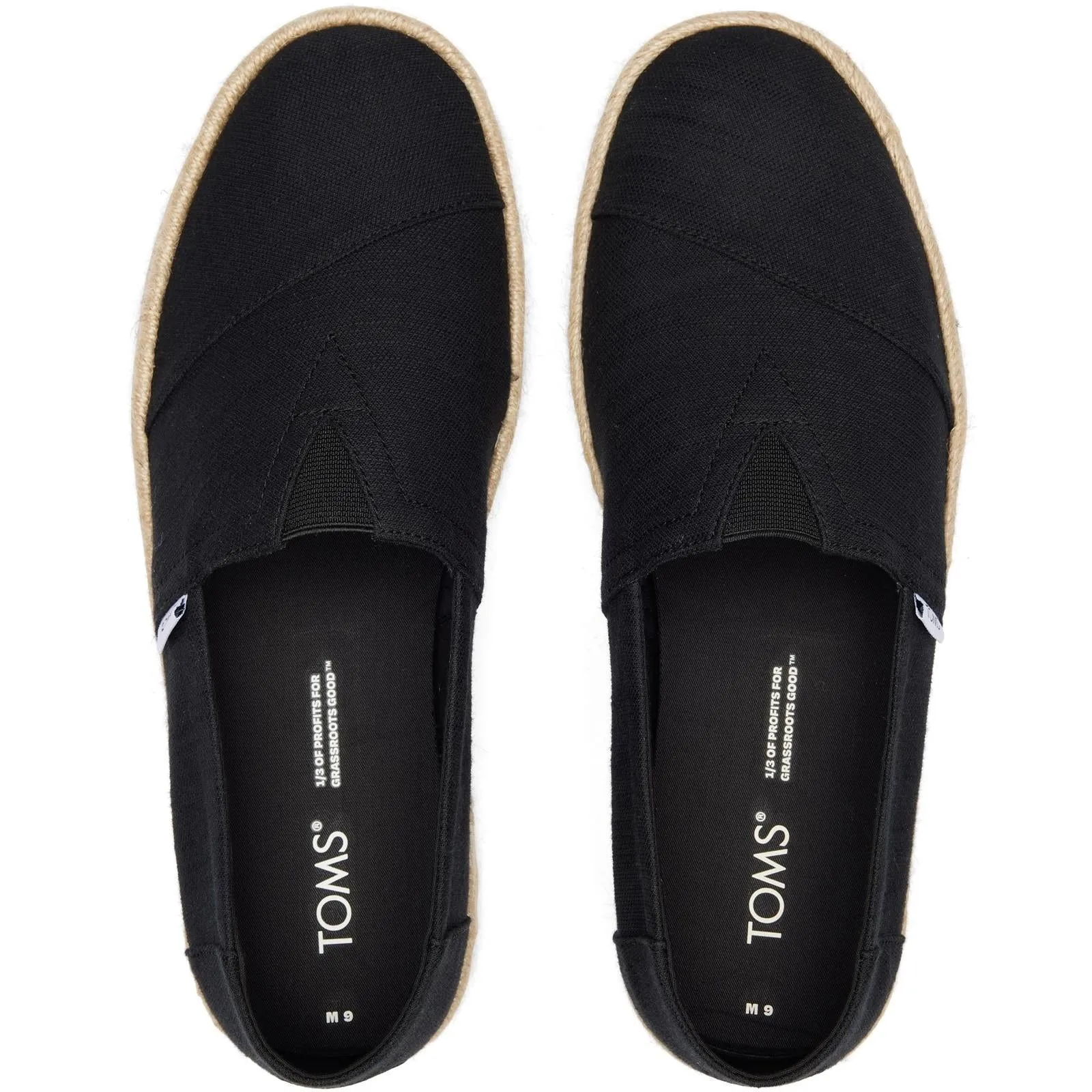TOMS Mens Alpargata Rope 2.0 Shoe Black Joint Care