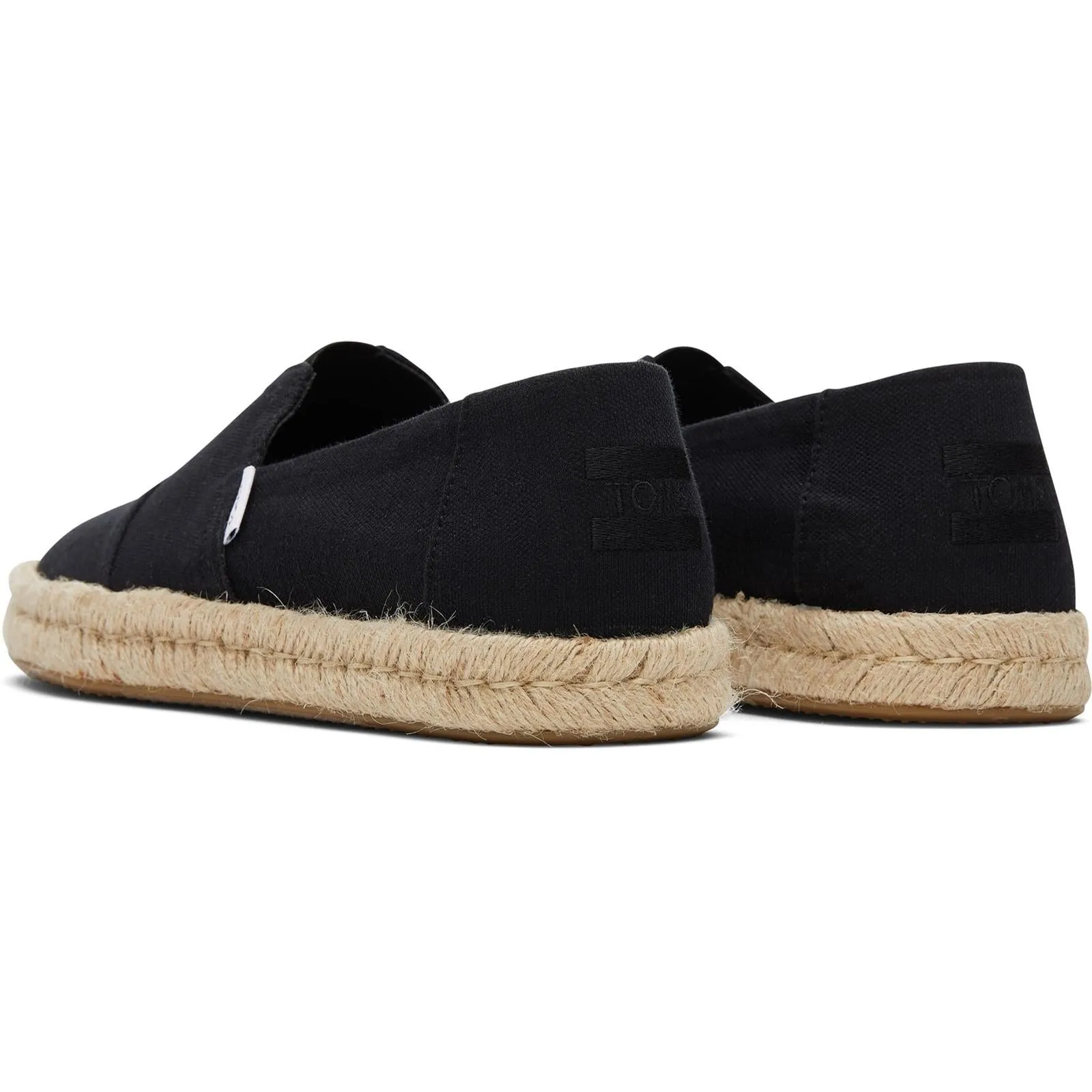 Cushioned Base Busy Professionals TOMS Mens Alpargata Rope 2.0 Shoe Black