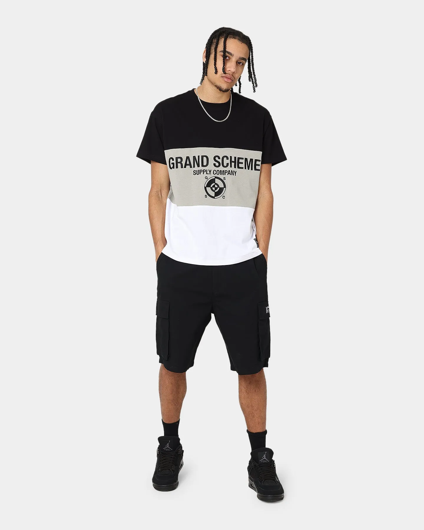 Comfy Touch Grand Scheme Colour Block T-Shirt Black/White/Grey