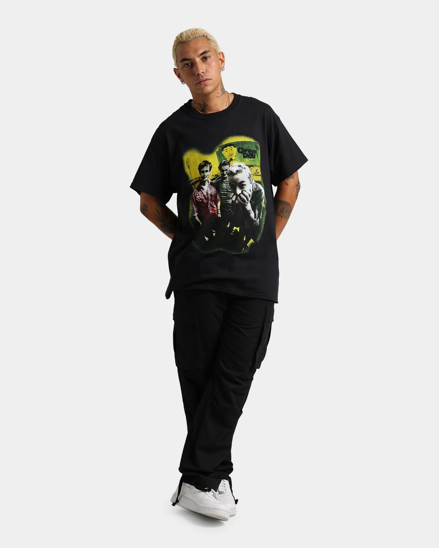 insulated Green Day Neon Photo T-Shirt Black