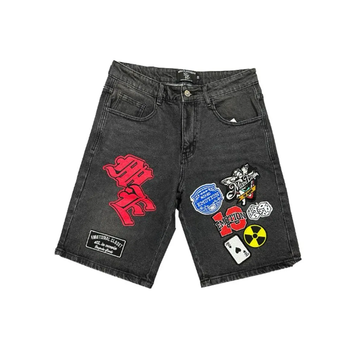 Mixed Emotion 'Danger' Patch Shorts SustainableTextiles
