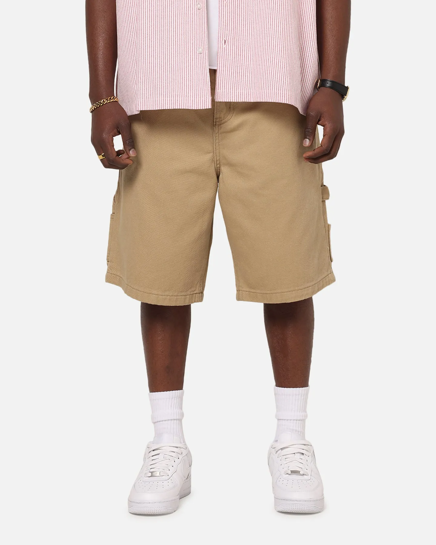Carre Carpenter Jorts Stone Warm Weather Wear Durable Hem Finishing