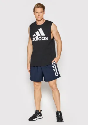 Adidas Men??s Linear Logo Chelsea Short Navy Breeze Flow Sporty Performance