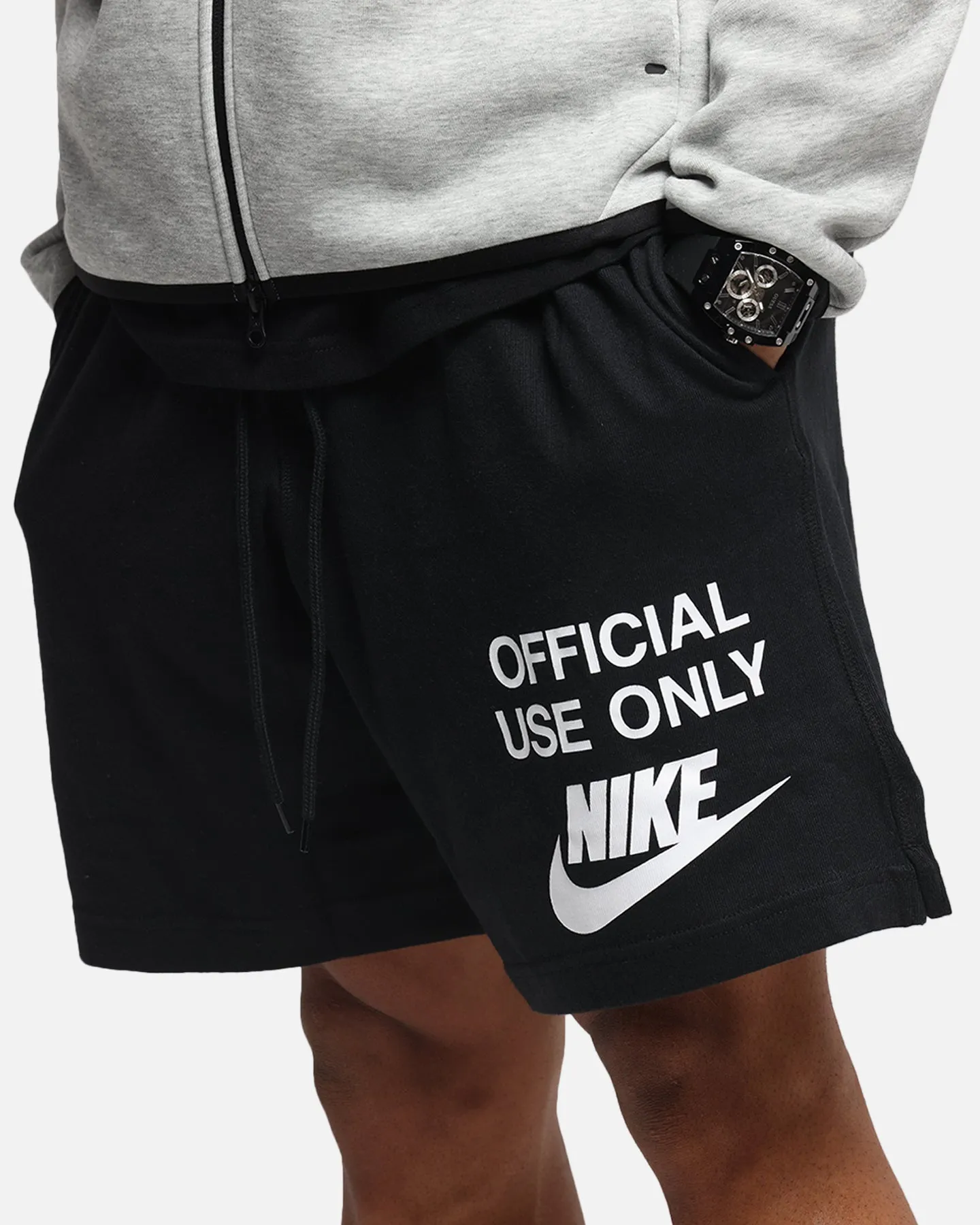 Quick Change Friendly Nike Club Knit Shorts Black/Black/White
