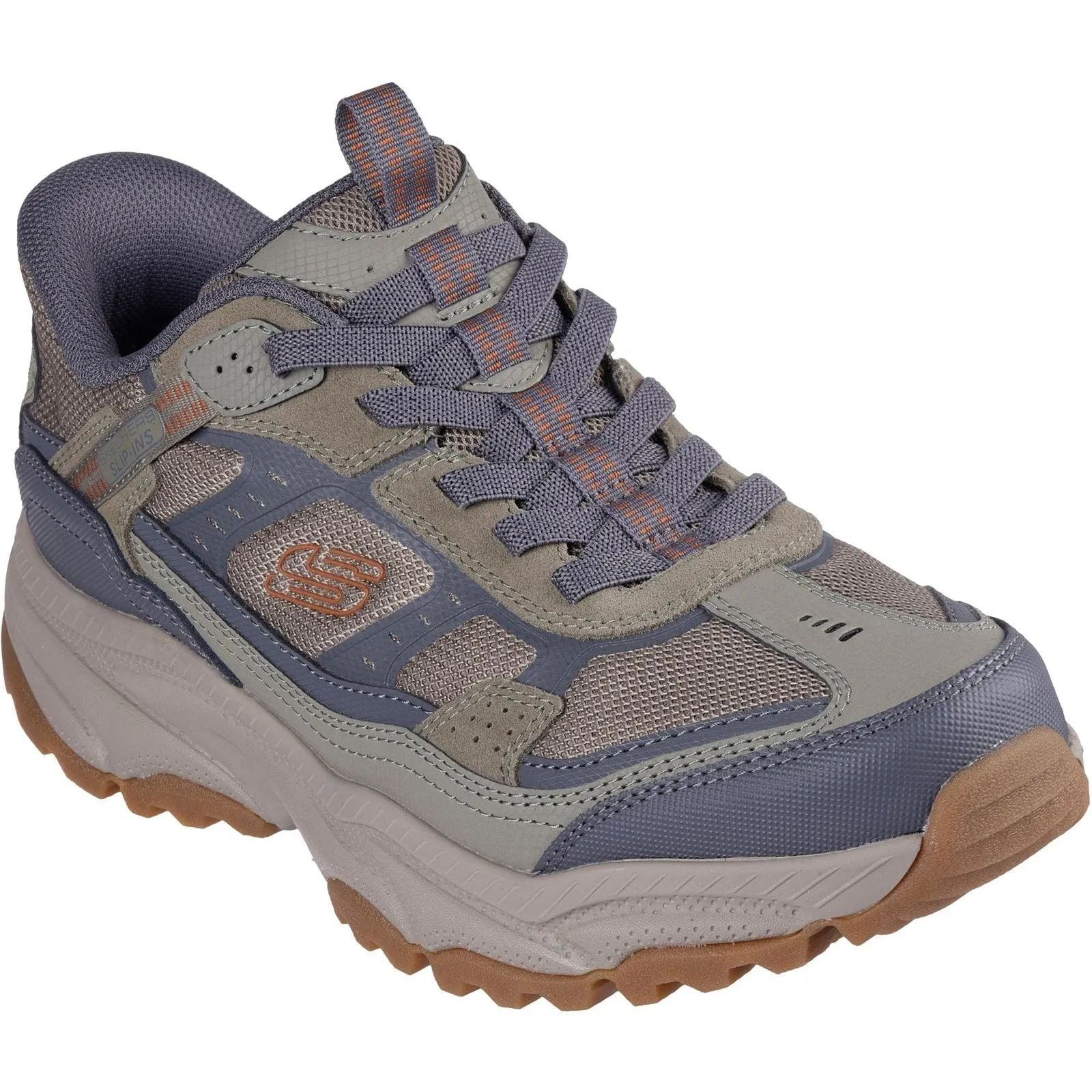 Skechers Mens Vigor AT Hiking Shoes Olive/Grey Foot Protection Technology