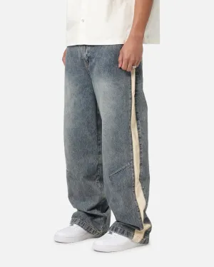 LightweightWeave Gusseted Crotch Saint Morta Amplus Sidewinder Jeans Dirty Denim/Off White