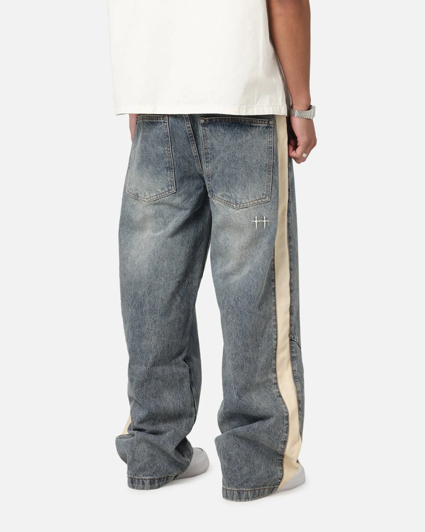Saint Morta Amplus Sidewinder Jeans Dirty Denim/Off White Noise Reduciting Fabric Pocket Reinforcement