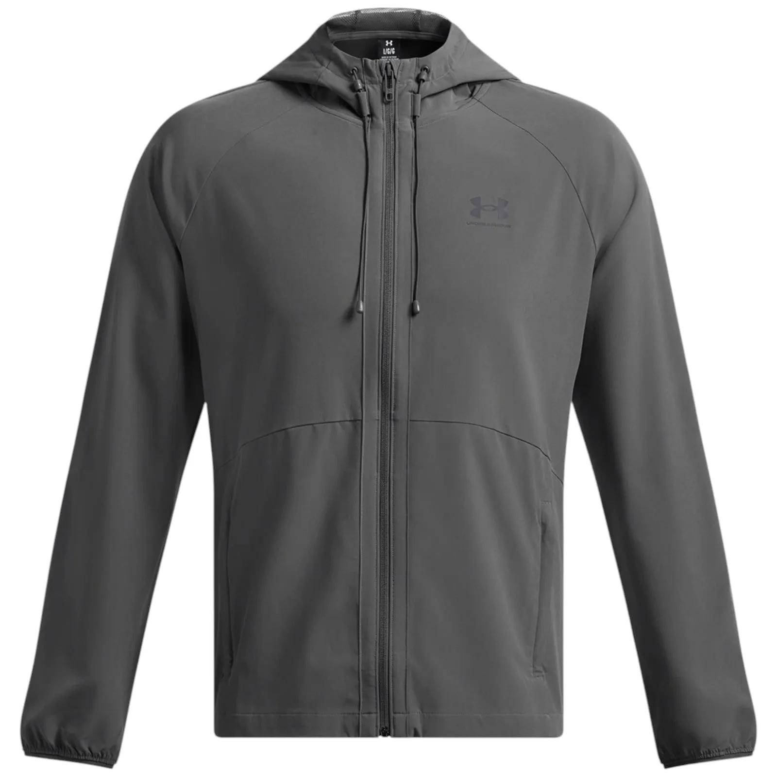 Under Armour Mens Full-Zip Windbreaker Hoodie Snag Free Zippers Full Length Zipper