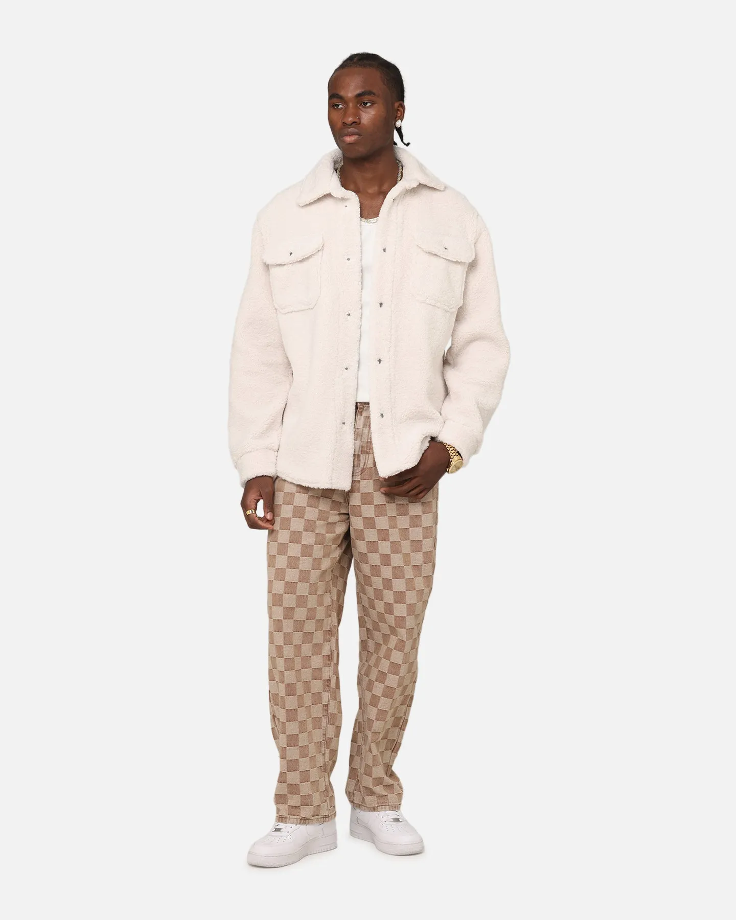 XXIII Shearling Fur Jacket Cream campers