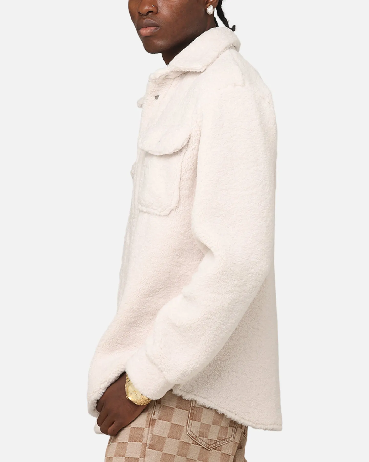 Protective Padding Diploma XXIII Shearling Fur Jacket Cream