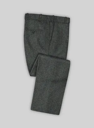 Harris Tweed Ridge Blue Herringbone Pants Refined Look Wear Tailored and Sharp
