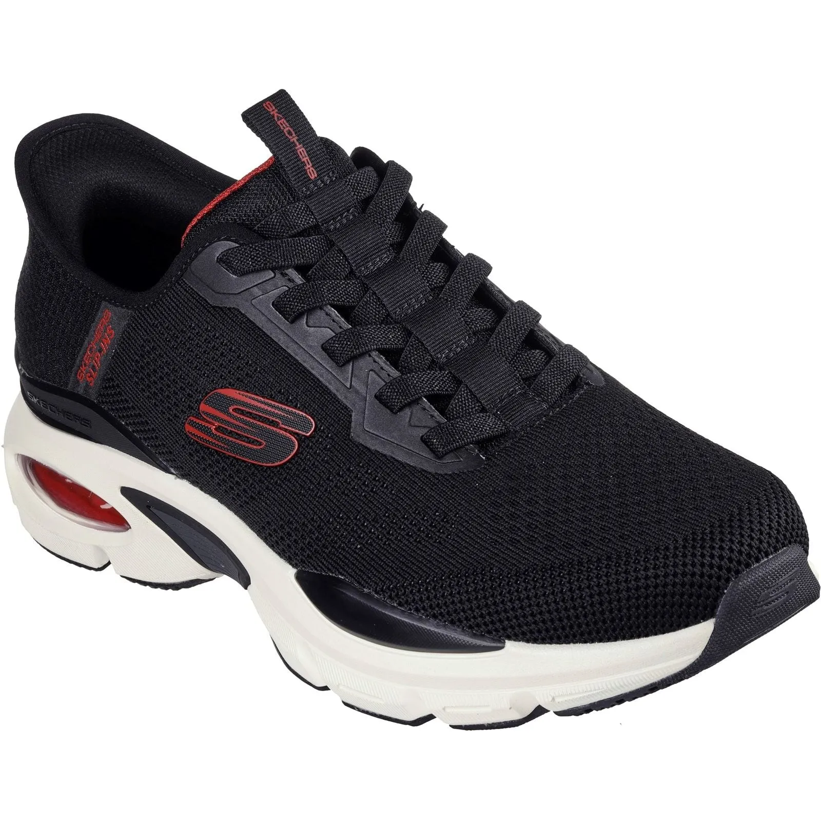 Skechers Mens Skech-Air Ventura Vanderway Shoes Black/Red Old School