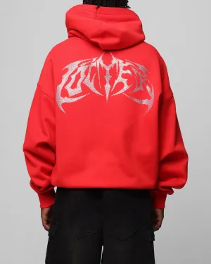 Loiter Metal Rhinestone Hoodie Red Anti Static Lining Easter outfit