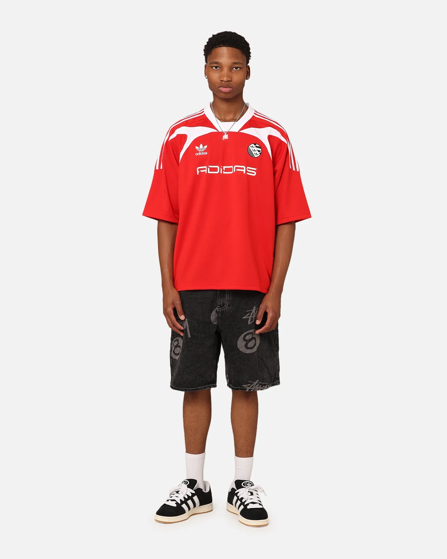 Adidas Oversized Short Sleeve Jersey Better Scarlet Moisture Management Comfortable Stretch