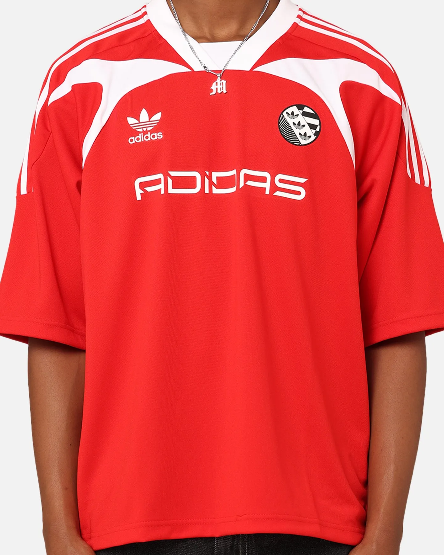 PocketDetail Adidas Oversized Short Sleeve Jersey Better Scarlet