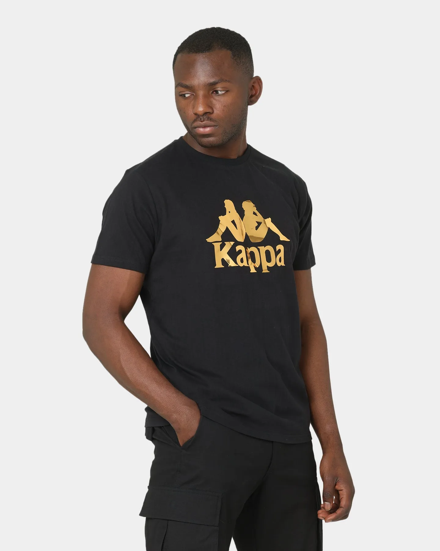 Kappa Authentic David T-Shirt Black Weekend Wear Fashion Comfort
