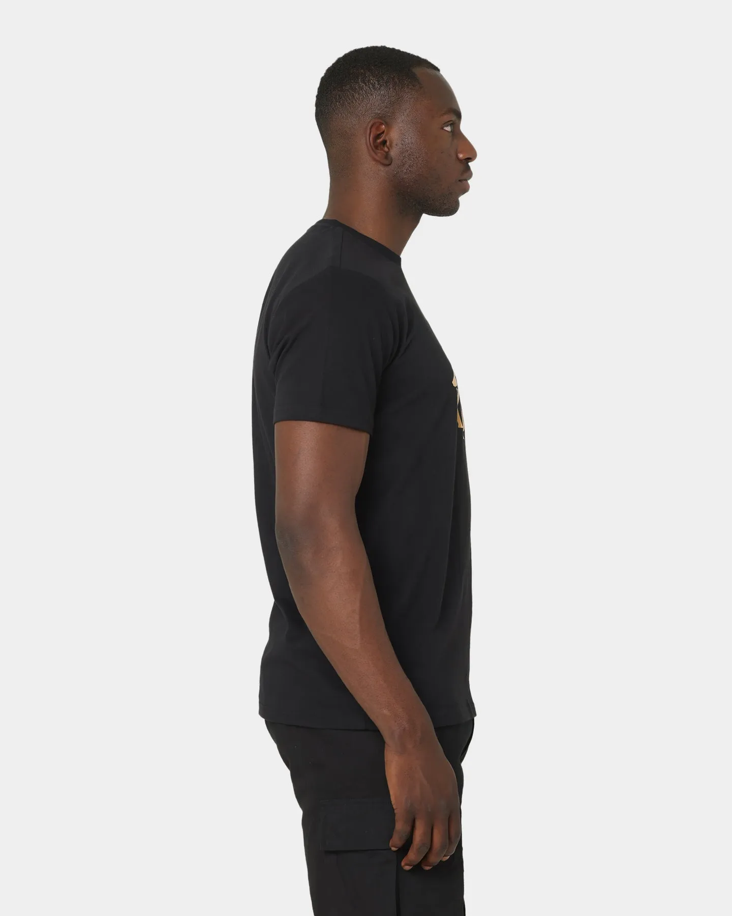 Work efficiency Anti Pilling Fabric Kappa Authentic David T-Shirt Black