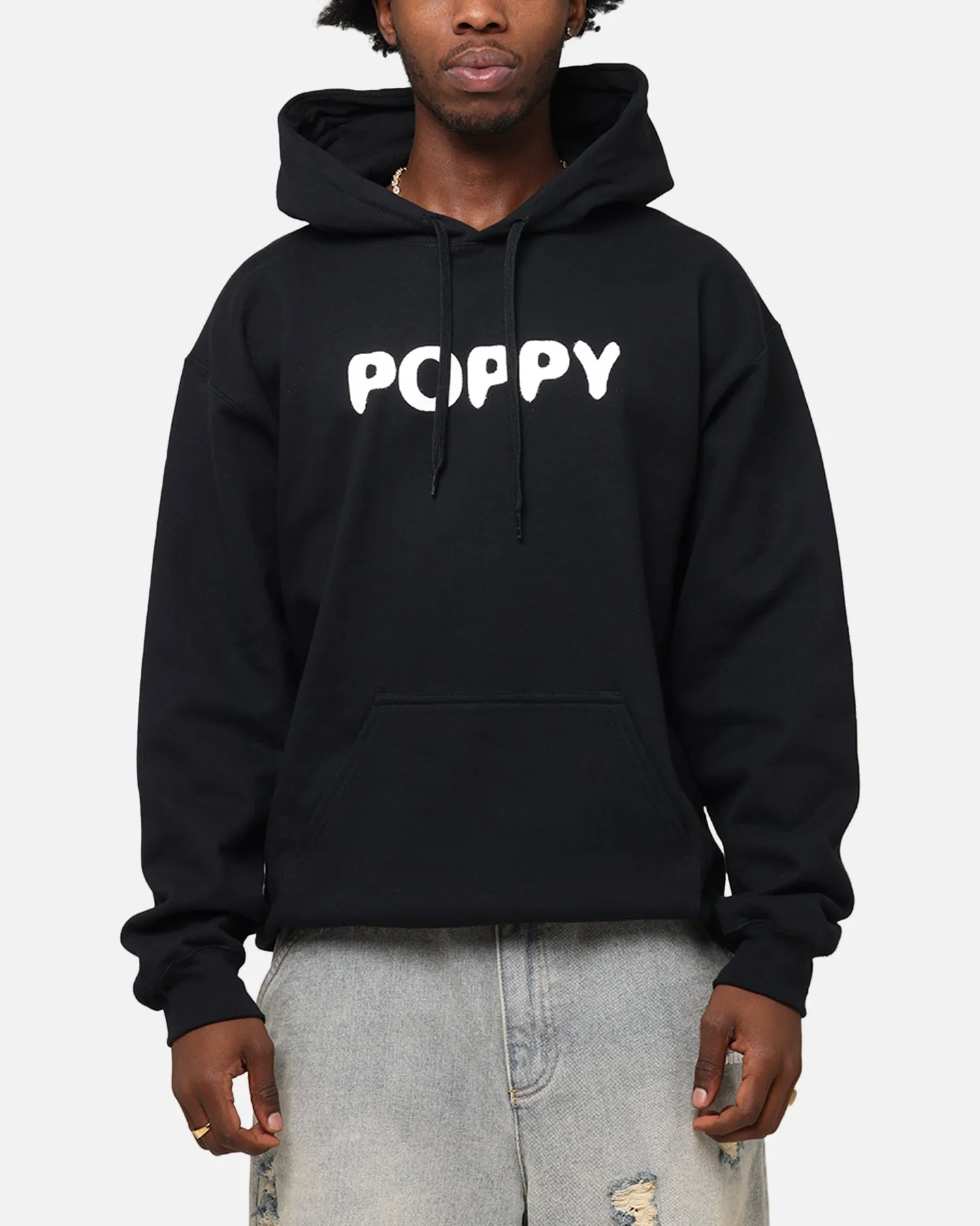 Acrylic blend Poppy Negative Spaces Hoodie Black