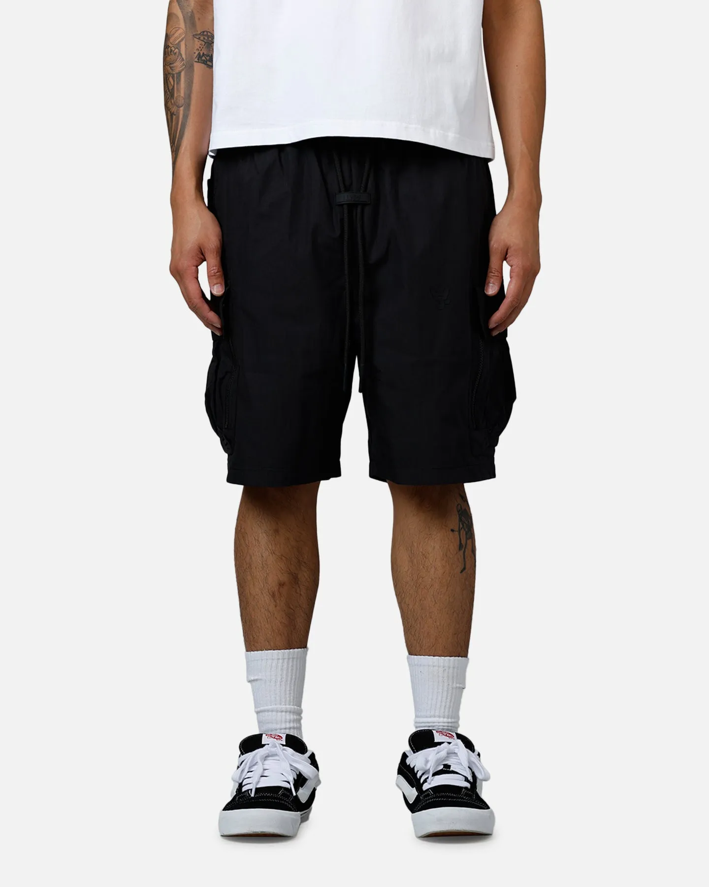 The Anti Order Anti Military Cargo Shorts Black Sweat Wicking Fabric