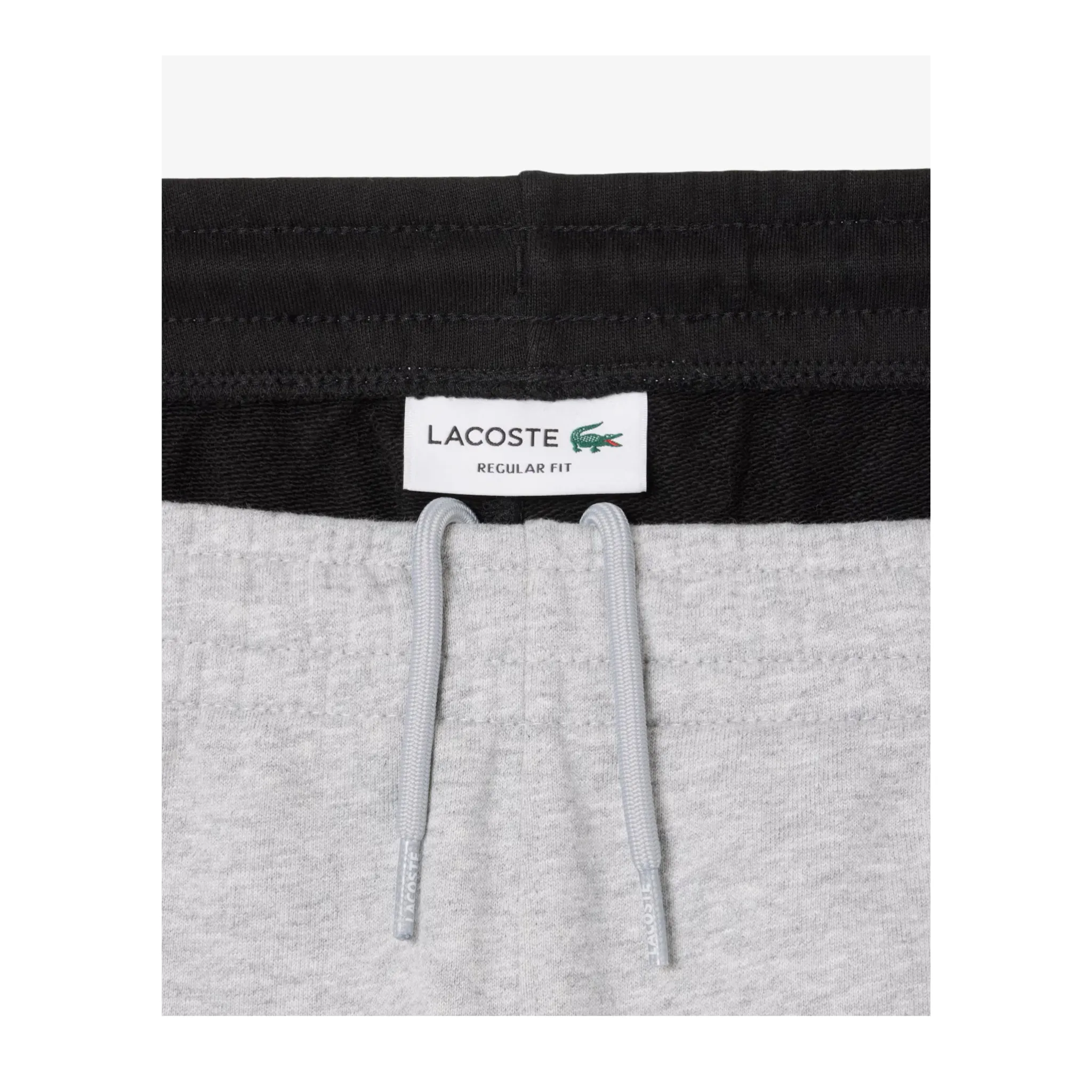 Lacoste Men's Cotton Fleece Colorblock Shorts (Black/Grey Chine) Rich Tone Soft Fabric