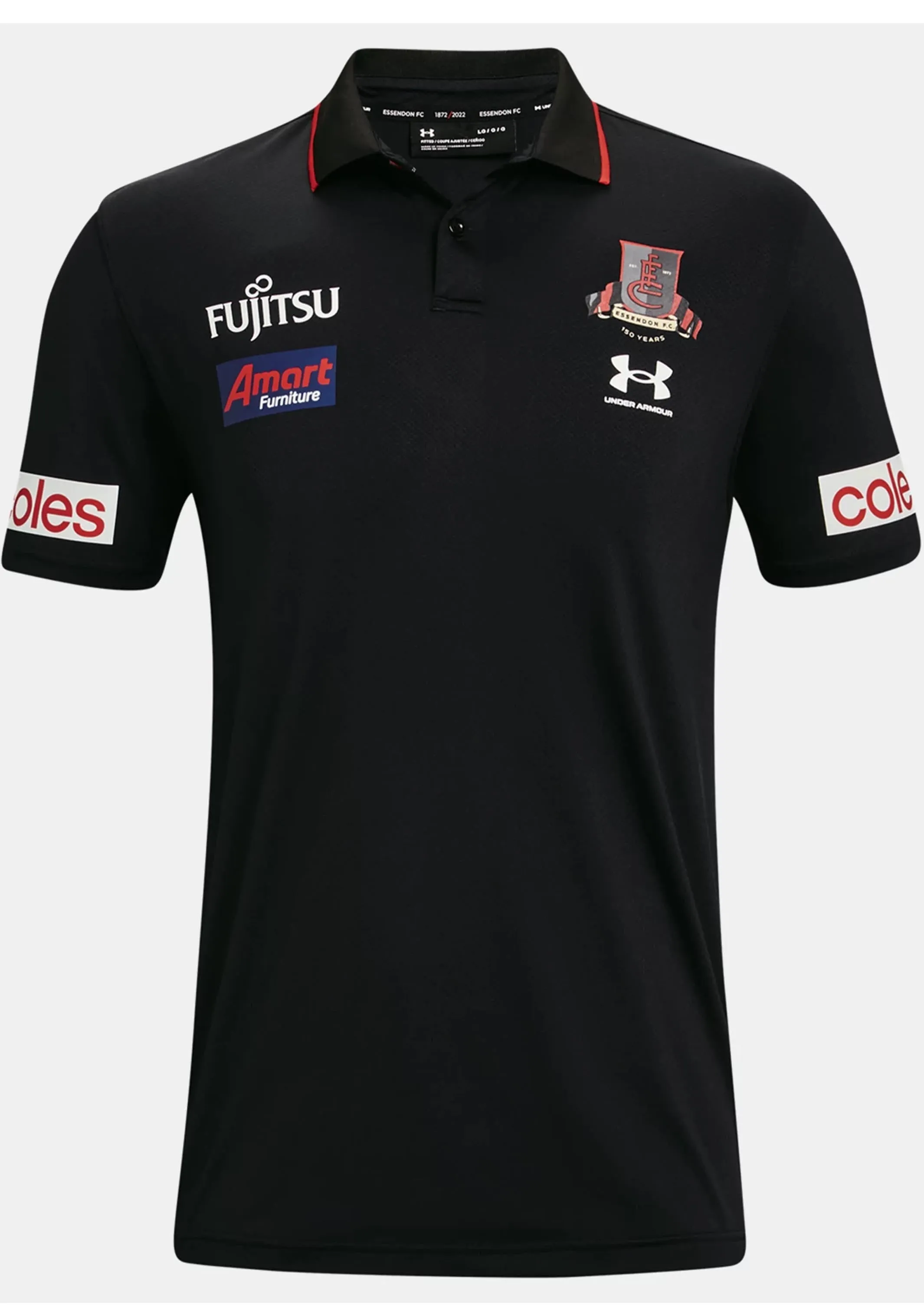 Under Armour Essendon Junior Media Polo 2022 Comfortable Layers All-day Comfort