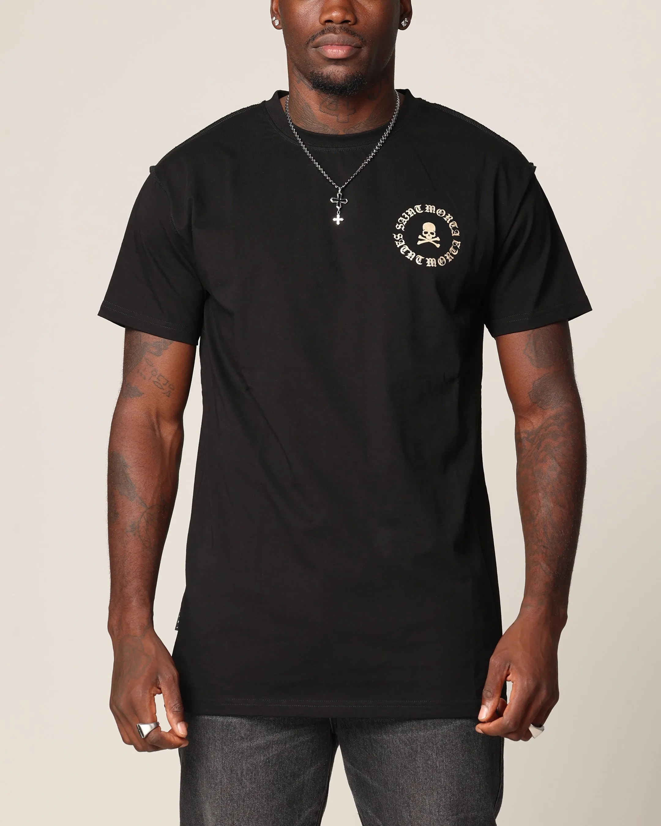 Saint Morta Ceremonies Lafayette T-Shirt Black/Gold AntiStaticLining Cozy Layering