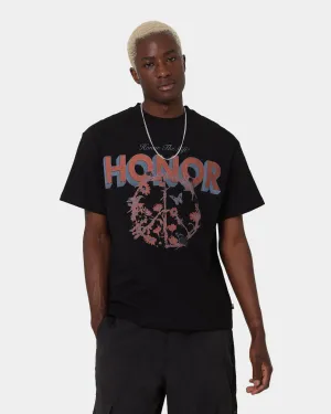 Honor The Gift Honor Peace T-Shirt Black Wide Neck Opening