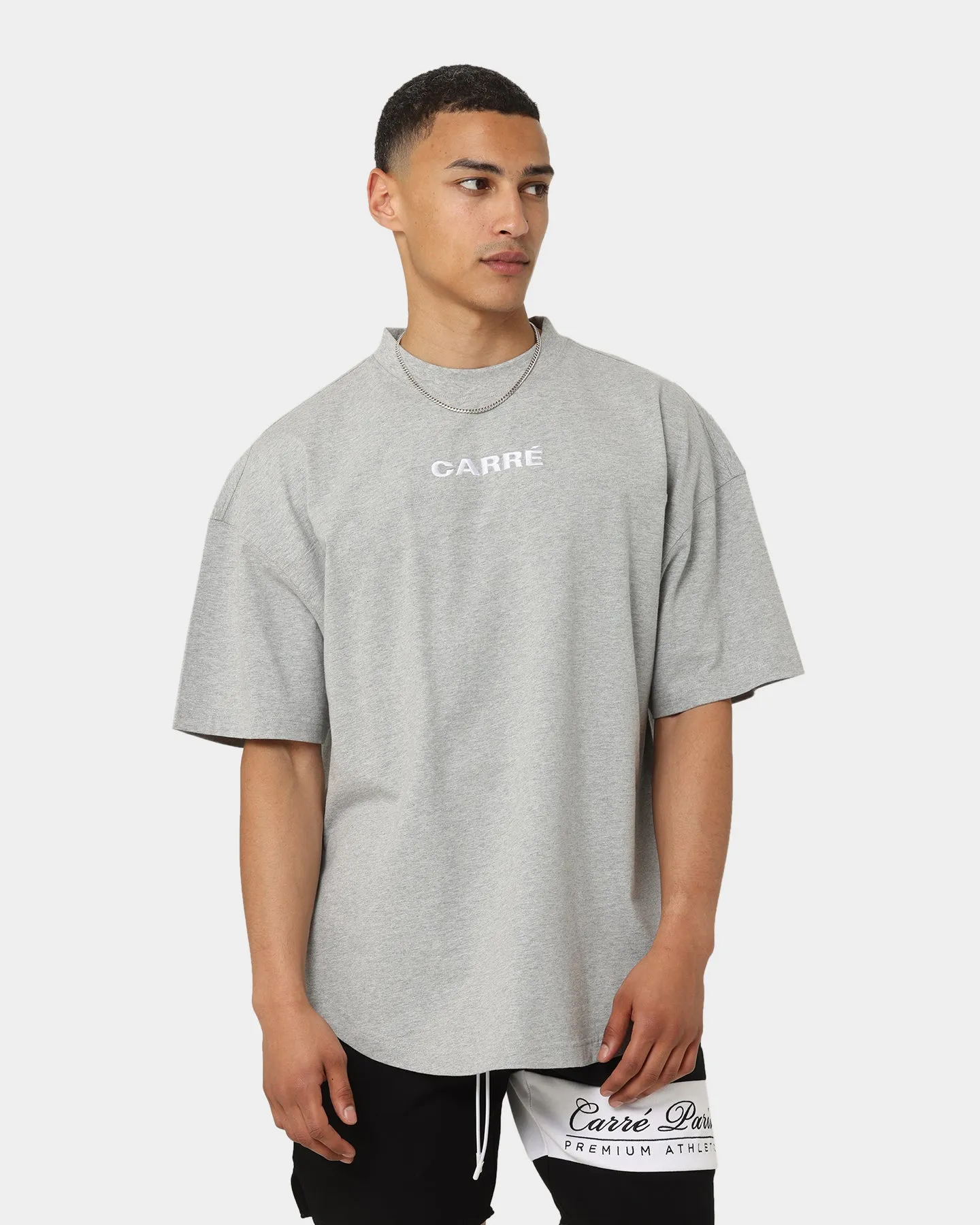 Washable fabric Effortless Fit Carr?? Grid Iron Oversized T-Shirt Grey Marle