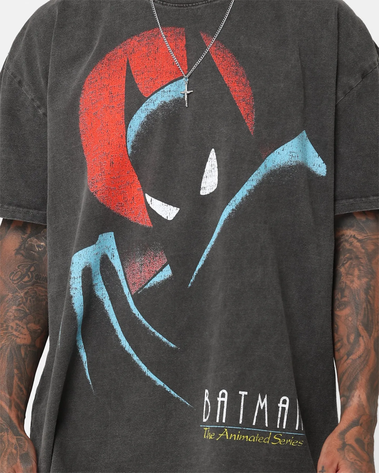 American Thrift X DC 1993 Batman Heavyweight Vintage T-Shirt Black Wash Flexible Shoulder Seams Cashmere combination