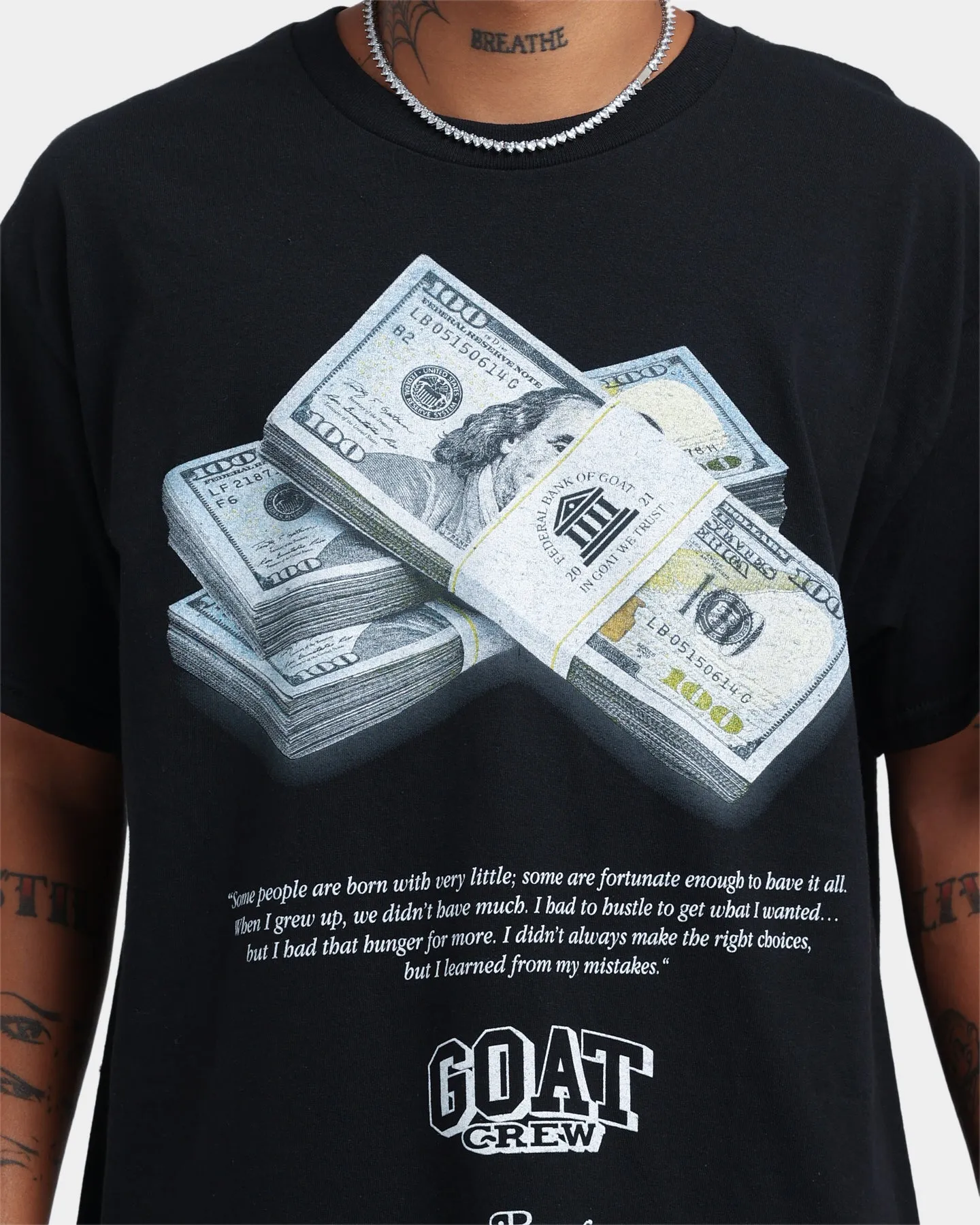 Classic Style Trend Goat Crew Paper Chasers T-Shirt Black