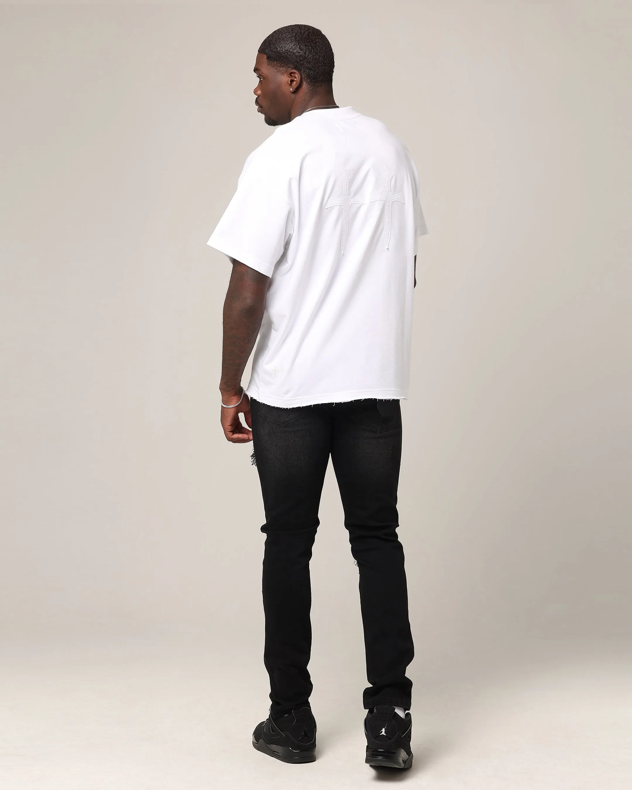 Button Down Adult sophistication Saint Morta Dark Days Praetor T-Shirt White/White