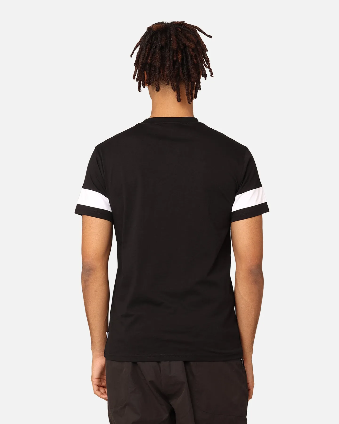 Reinforced Shoulder Fashion Comfort Carre Bars T-Shirt Black/White