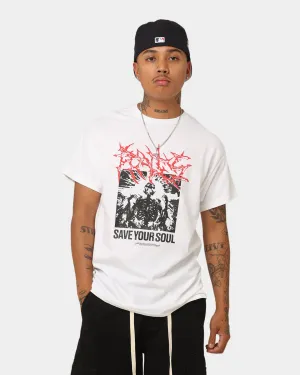 Tagless Comfort Rats Get Fat Save Your Soul T-Shirt White