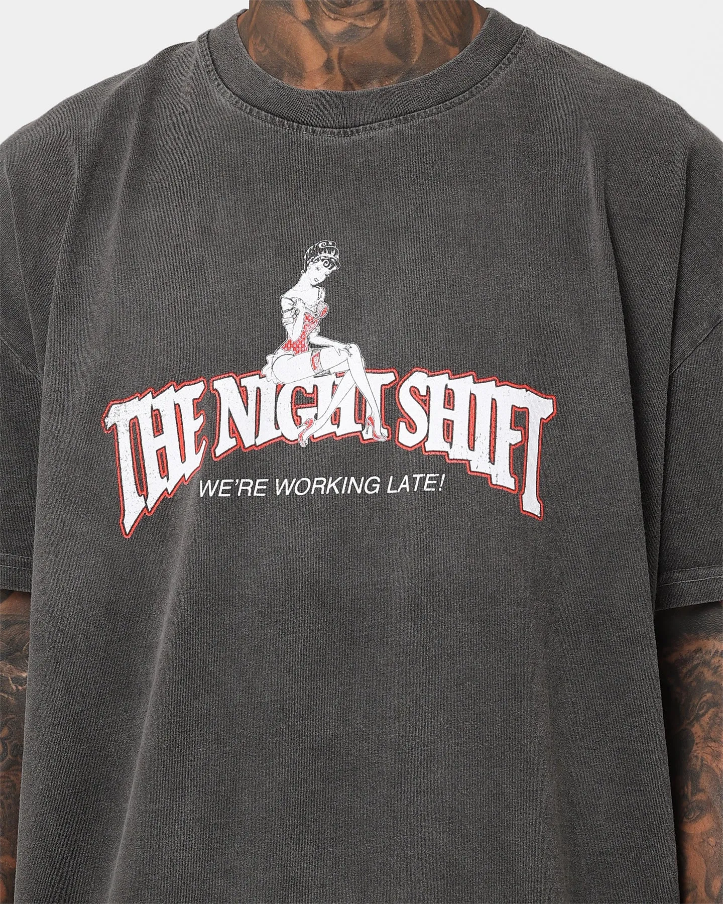 The Night Shift Gentleman's Club Heavyweight Vintage T-Shirt Black Wash ColorfastFabricTech Stylish