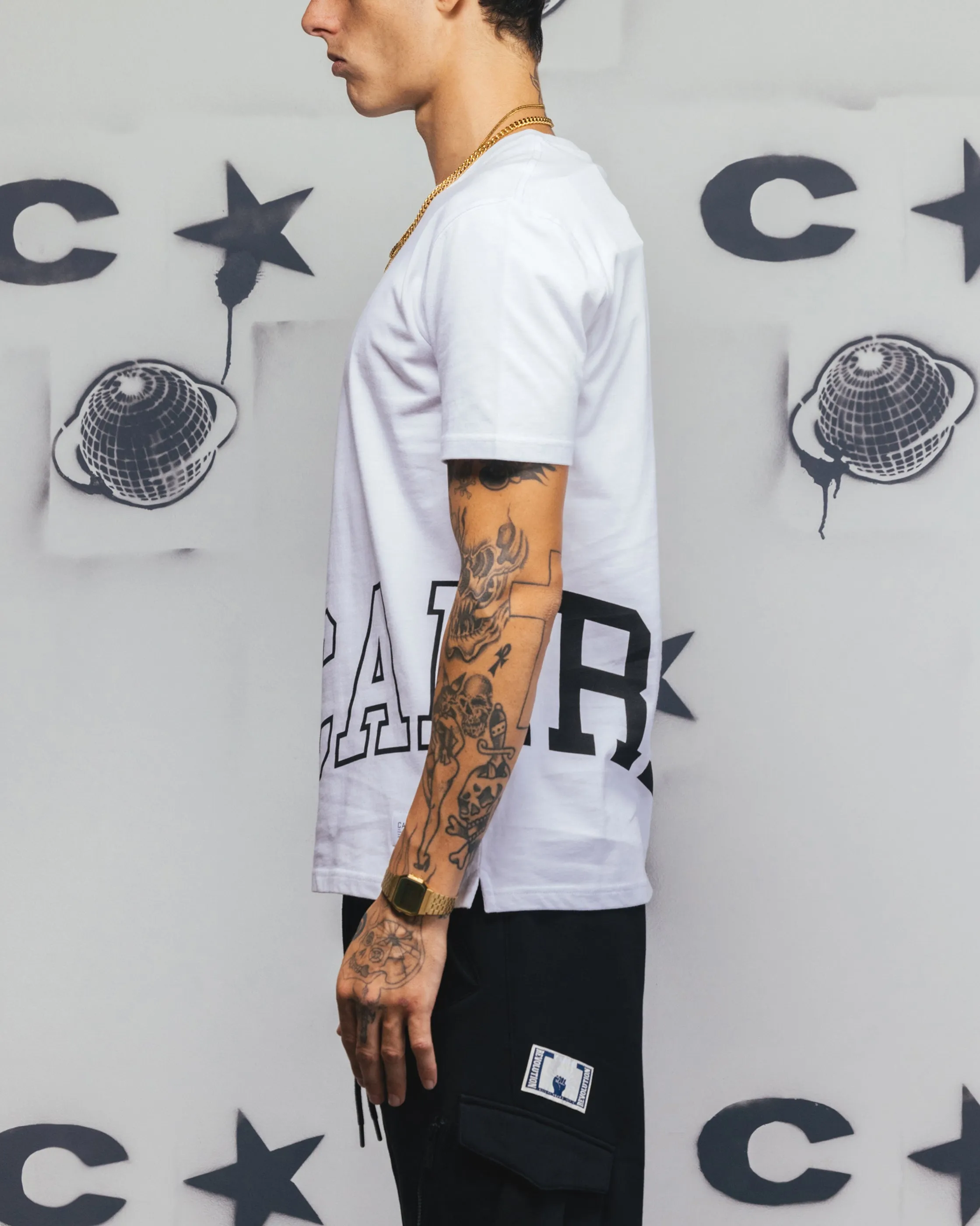 Long Sleeve Carr?? Men's Enorme Classique Short Sleeve T-Shirt White