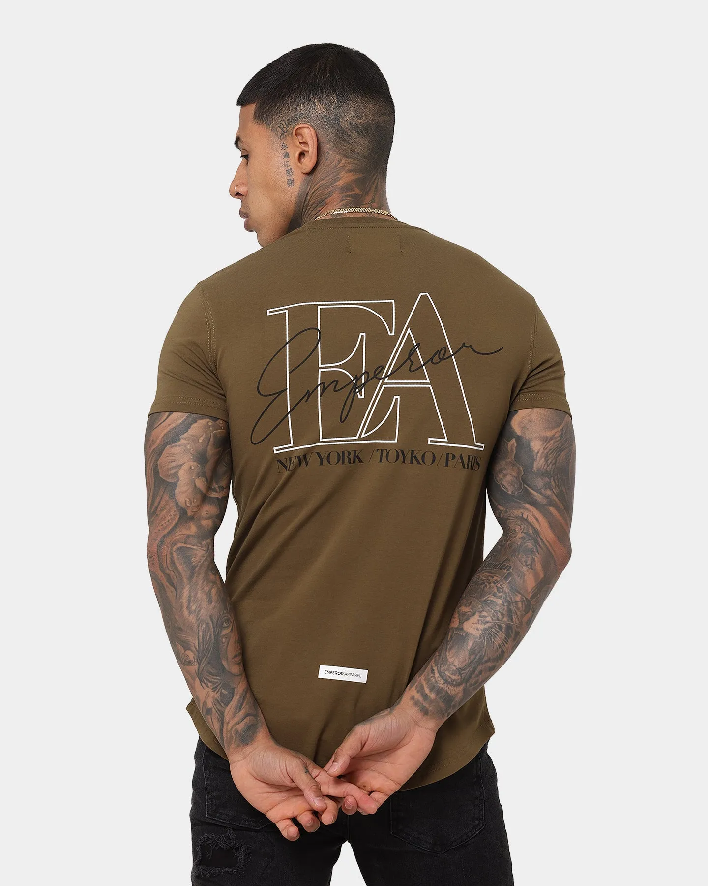 Yoga class Emperor Apparel Classique After Dark Short Sleeve T-Shirt Army Green/Black