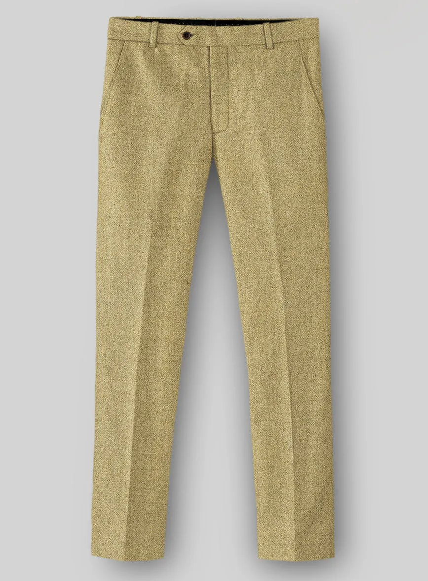 Naples Ochre Yellow Tweed Pants Fashionable Layer