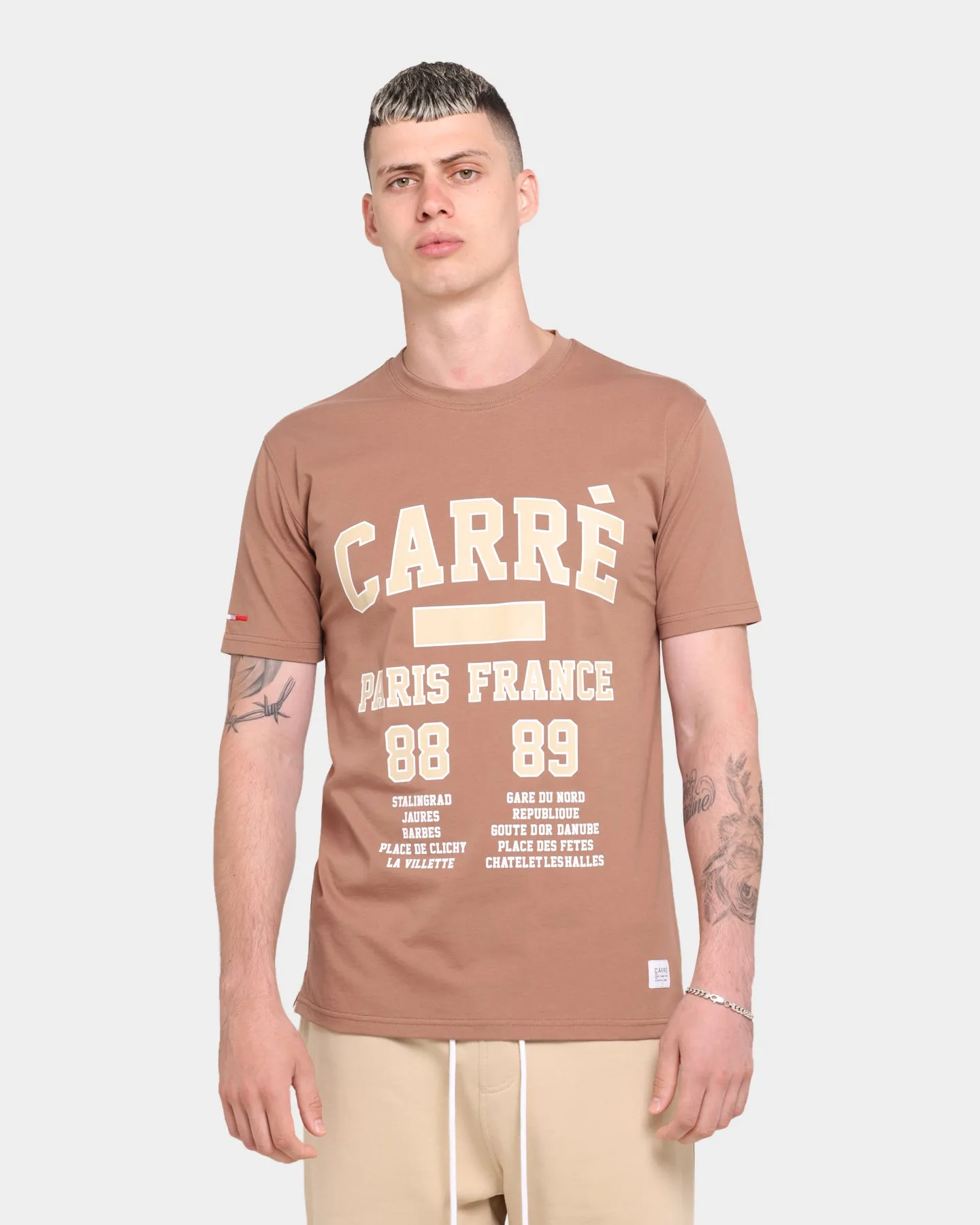 Carre CDG Classique Short Sleeve T-Shirt Brown Urban Style Trend Simple Fit