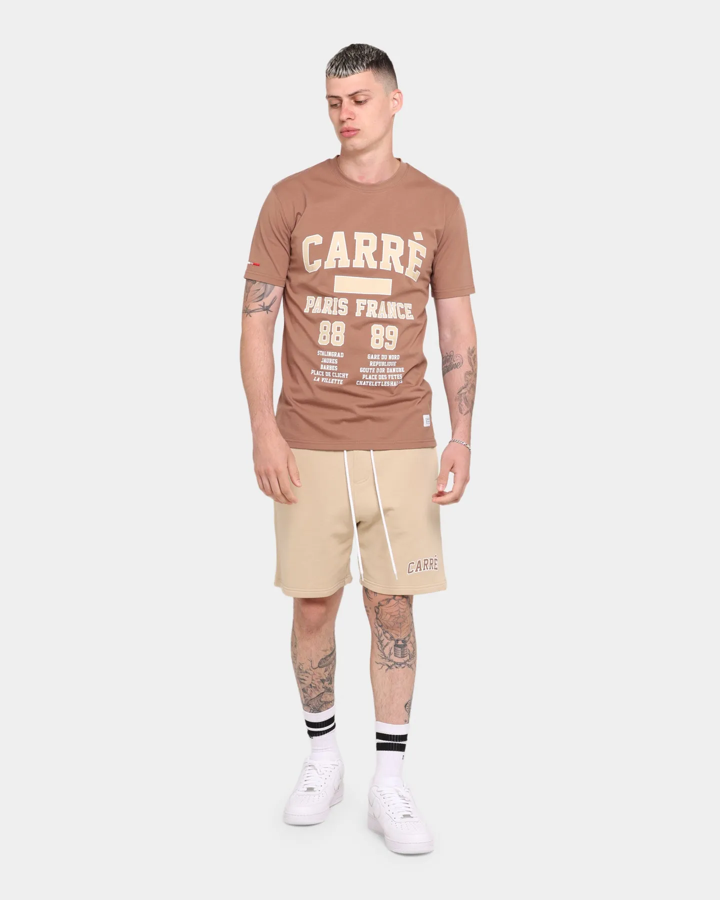 Carre CDG Classique Short Sleeve T-Shirt Brown LongLastingColor