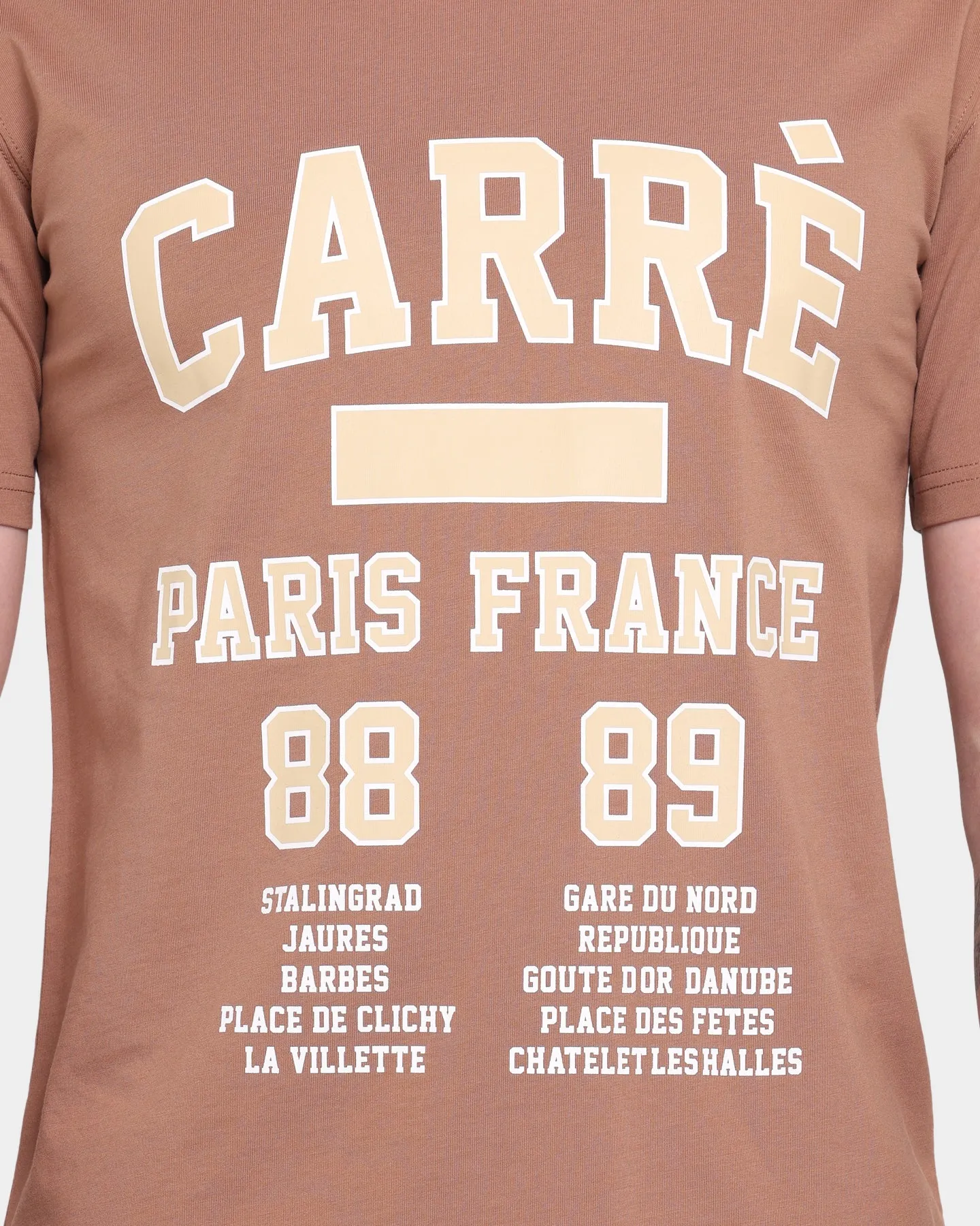 Carre CDG Classique Short Sleeve T-Shirt Brown Sports Apparel