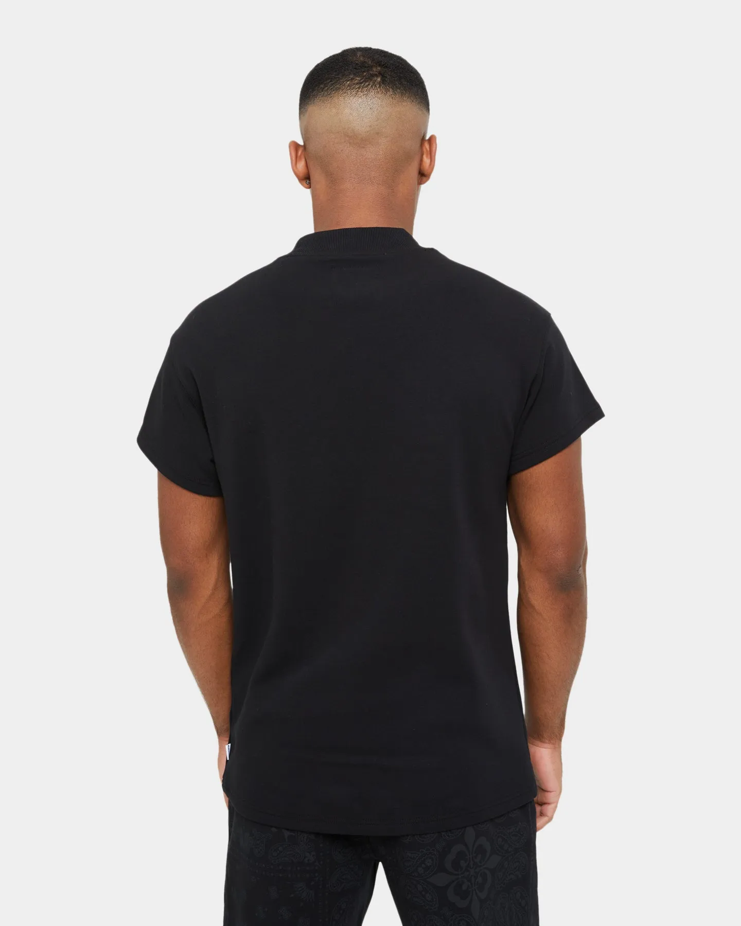 Sustainable Material Blend Sporty Style Wear Carre Premium Motion Mockneck T-shirt Black