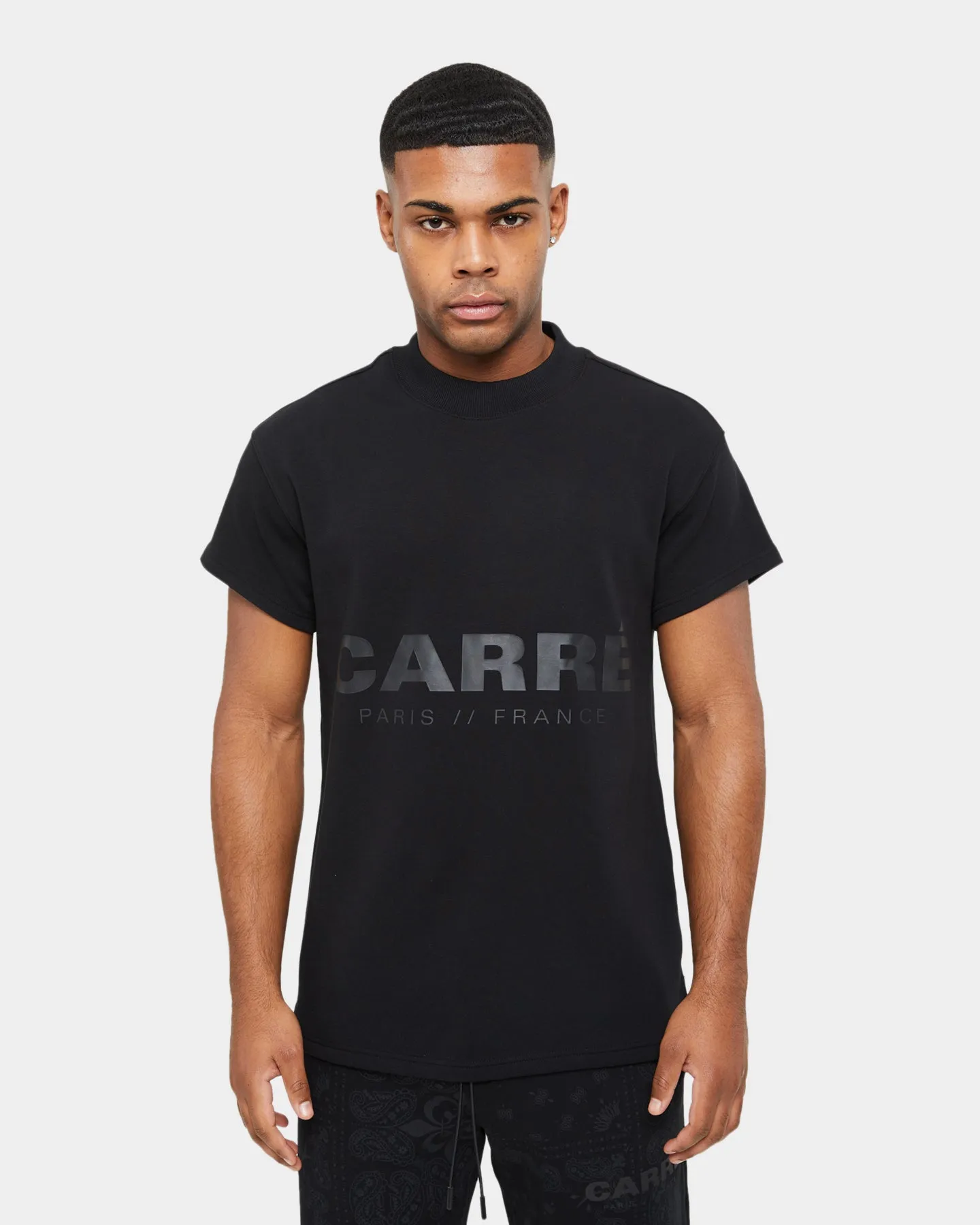 Carre Premium Motion Mockneck T-shirt Black Top Rated