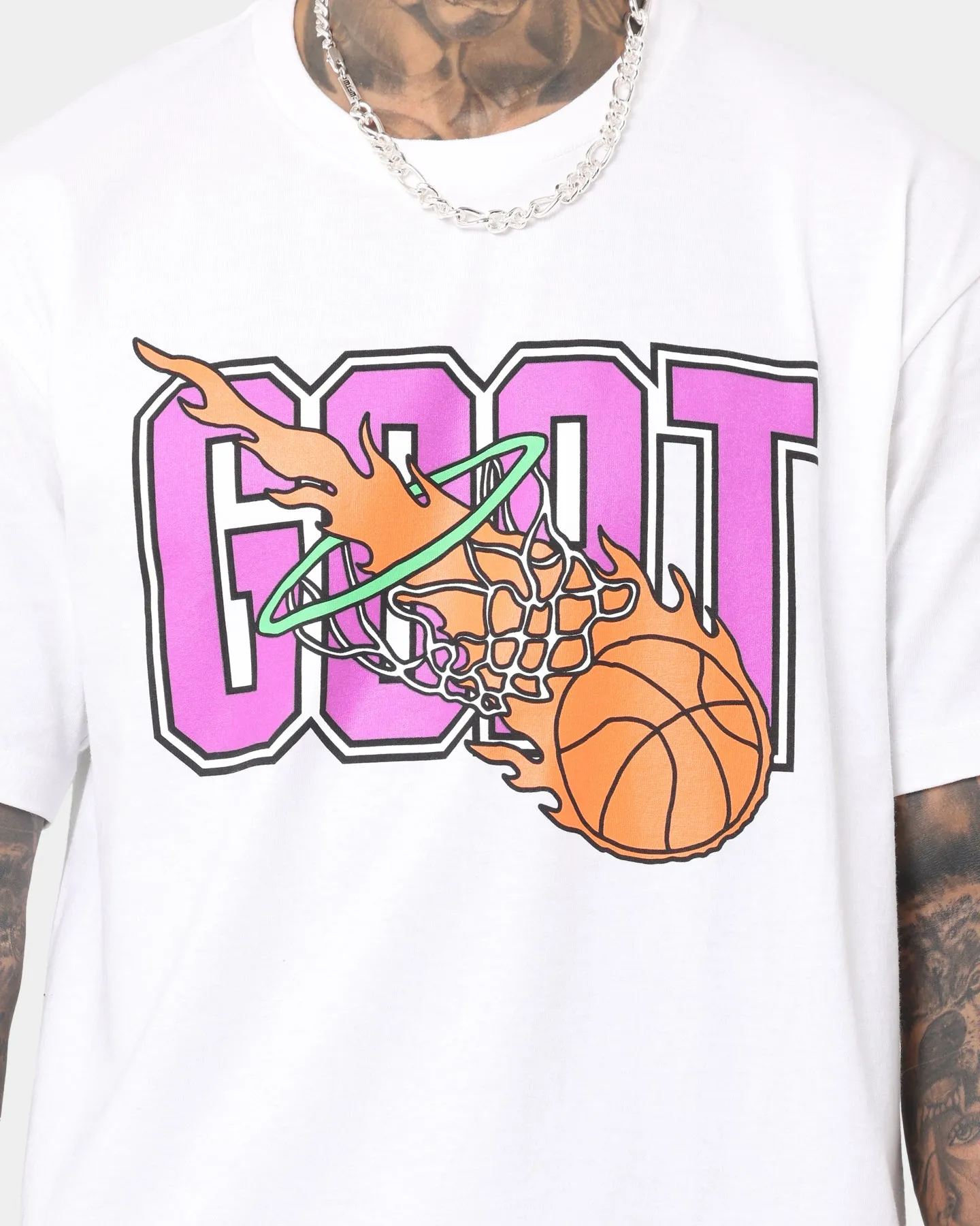 Goat Crew Goat Swish Logo T-Shirt White Cozy and Soft